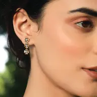Golden Glow Petal - Lab Diamond Drop Earrings thumbnail 2