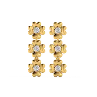 Golden Glow Petal - Lab Diamond Drop Earrings thumbnail 5