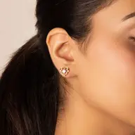 Golden Heart - Lab Diamond Solitaire Stud Earrings thumbnail 2