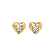 Golden Heart - Lab Diamond Solitaire Stud Earrings thumbnail 3