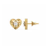 Golden Heart - Lab Diamond Solitaire Stud Earrings thumbnail 4