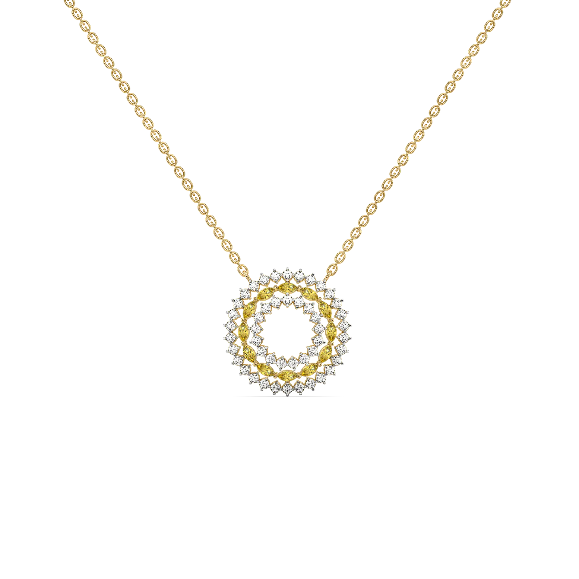 Golden Hour - Lab Diamond and Citrine Necklace — image 1
