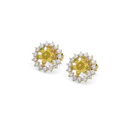 Golden Hour Studs - Lab Diamond and Citrine Earrings thumbnail 1
