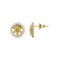 Golden Hour Studs - Lab Diamond and Citrine Earrings thumbnail 3