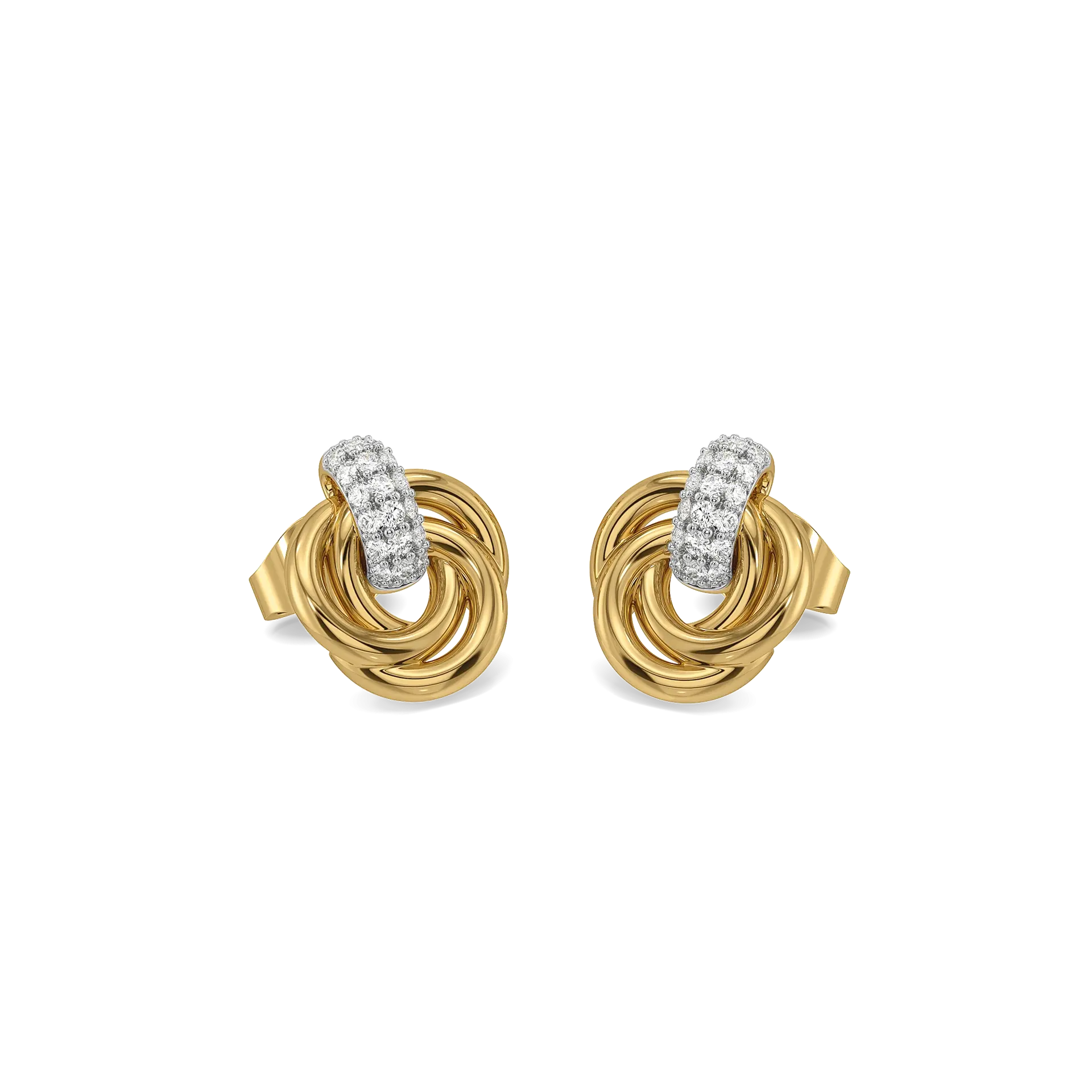 Golden Knot - Lab Diamond Earrings