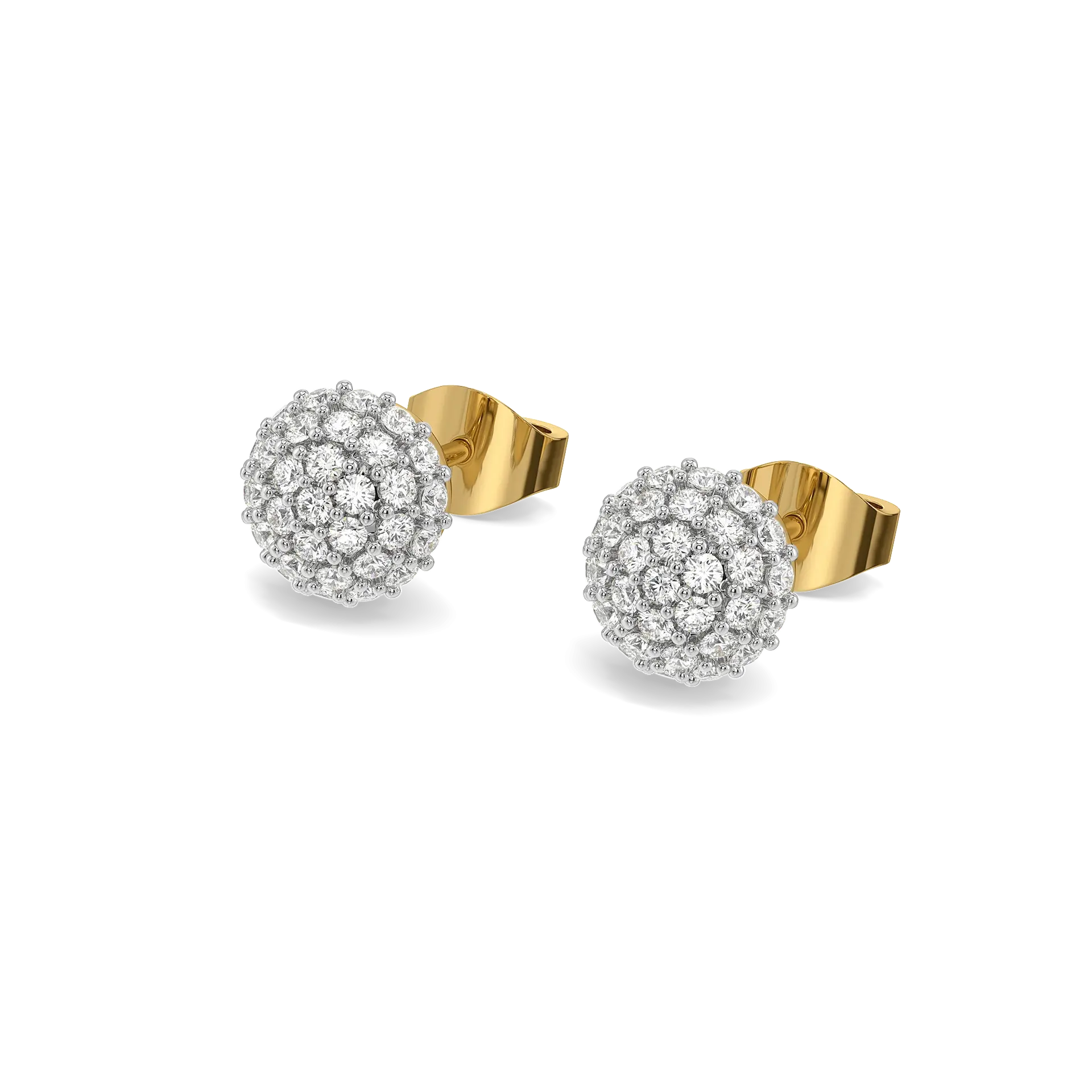 Golden Sphere - Lab Diamond Earrings