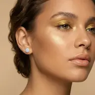 Golden Sphere - Lab Diamond Earrings thumbnail 2