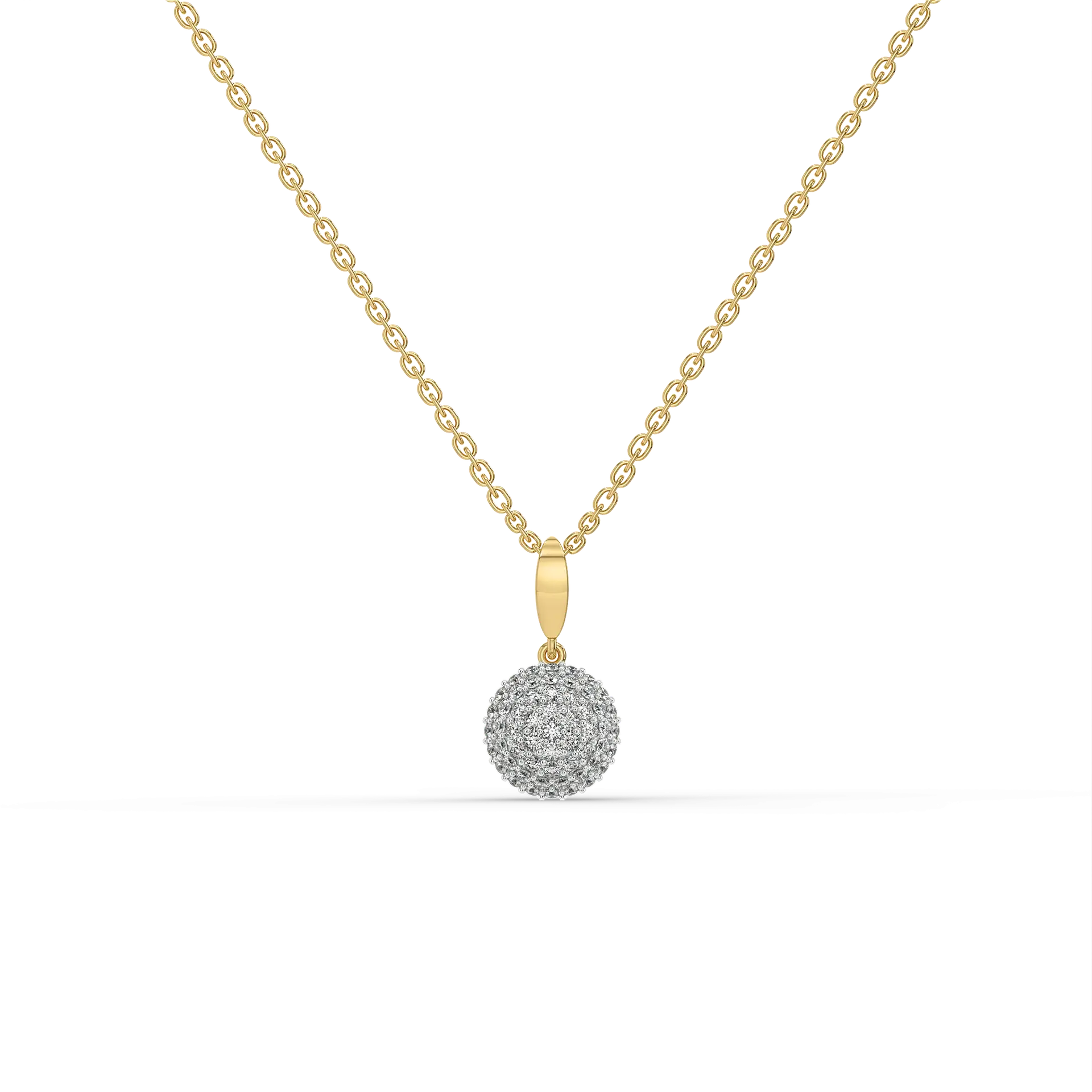 Golden Sphere - Lab Diamond Necklace