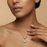 Golden Sphere - Lab Diamond Necklace thumbnail 2