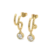 Draped in Gold Swing - Pure Gold Lab Diamond Hoop Earrings thumbnail 1