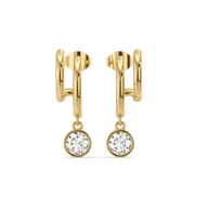 Draped in Gold Swing - Pure Gold Lab Diamond Hoop Earrings thumbnail 3