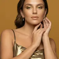 Draped in Gold Swing - Pure Gold Lab Diamond Hoop Earrings thumbnail 4