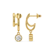 Draped in Gold Swing - Pure Gold Lab Diamond Hoop Earrings thumbnail 5