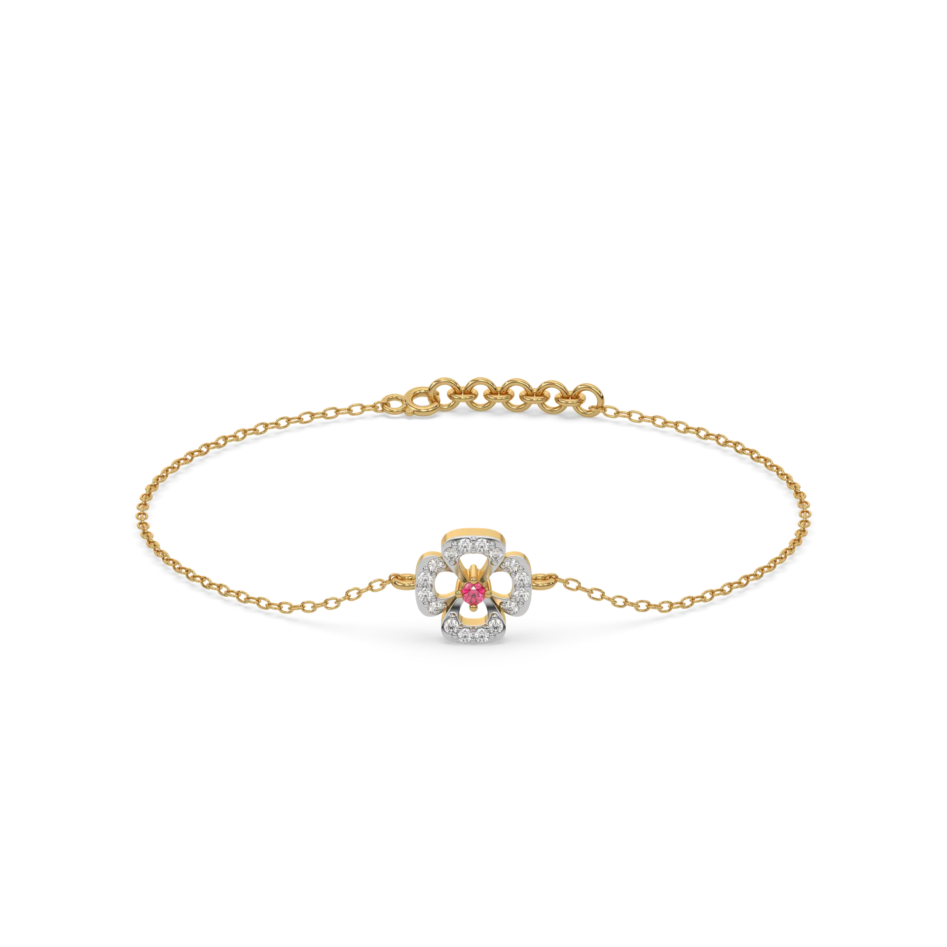 Grace Blossom - Lab Diamond & Ruby Bracelet — image 1