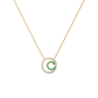 Green Glow - Lab Diamond and Emerald Necklace thumbnail 1