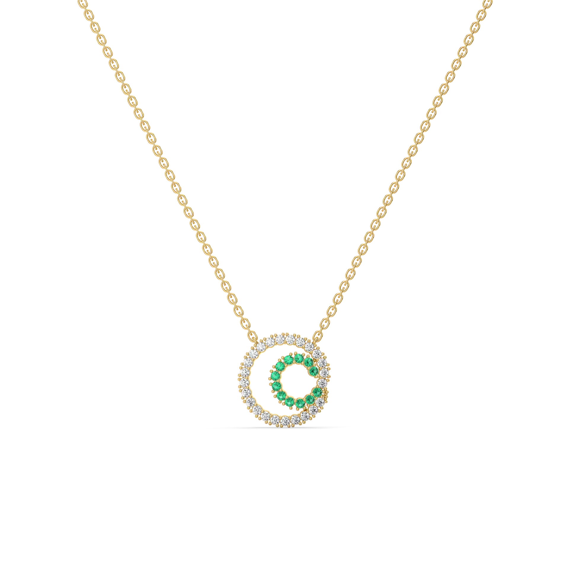 Green Glow - Lab Diamond and Emerald Necklace — image 1