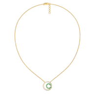 Green Glow - Lab Diamond and Emerald Necklace thumbnail 3