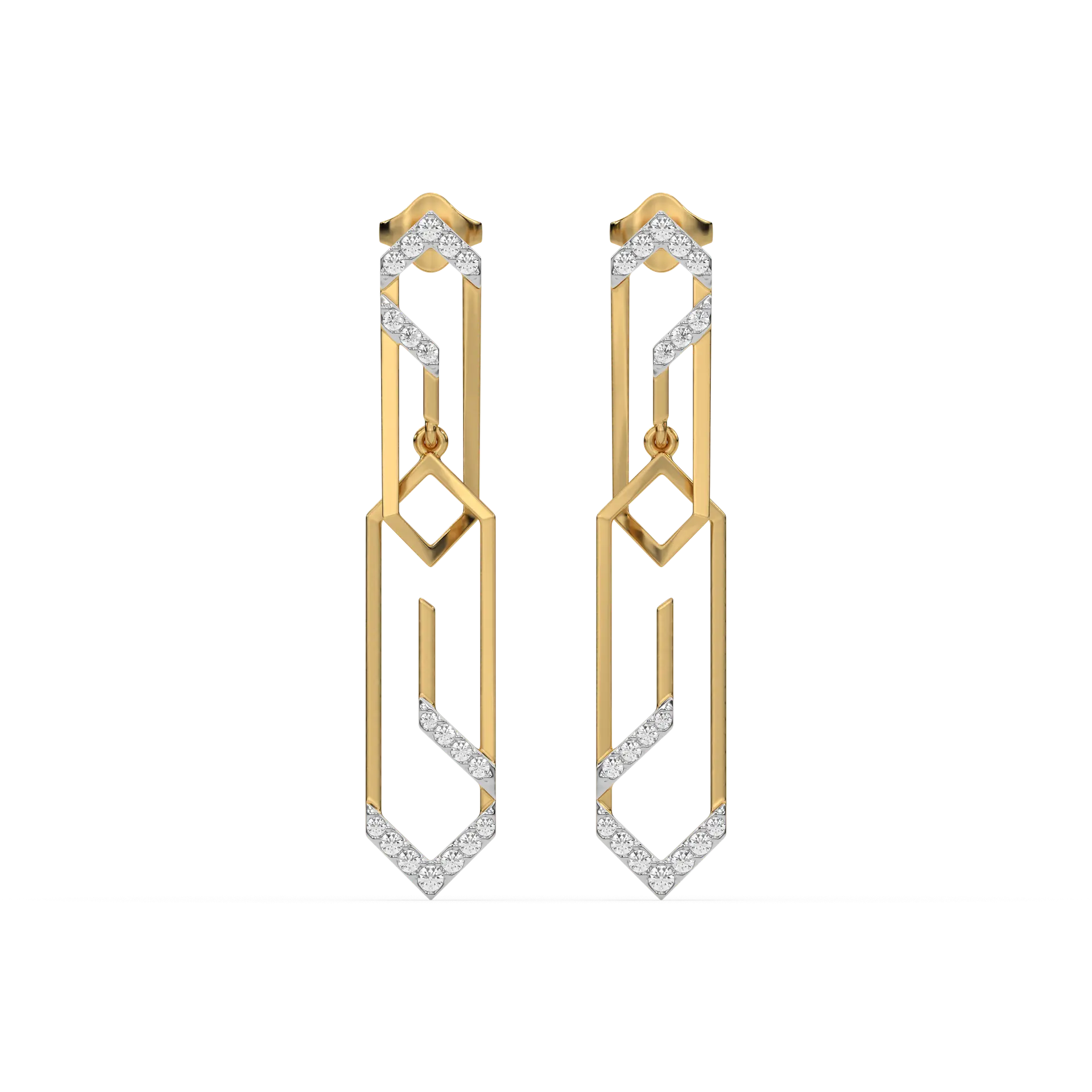 Groove Rhythm - Lab Diamond Drop Earrings