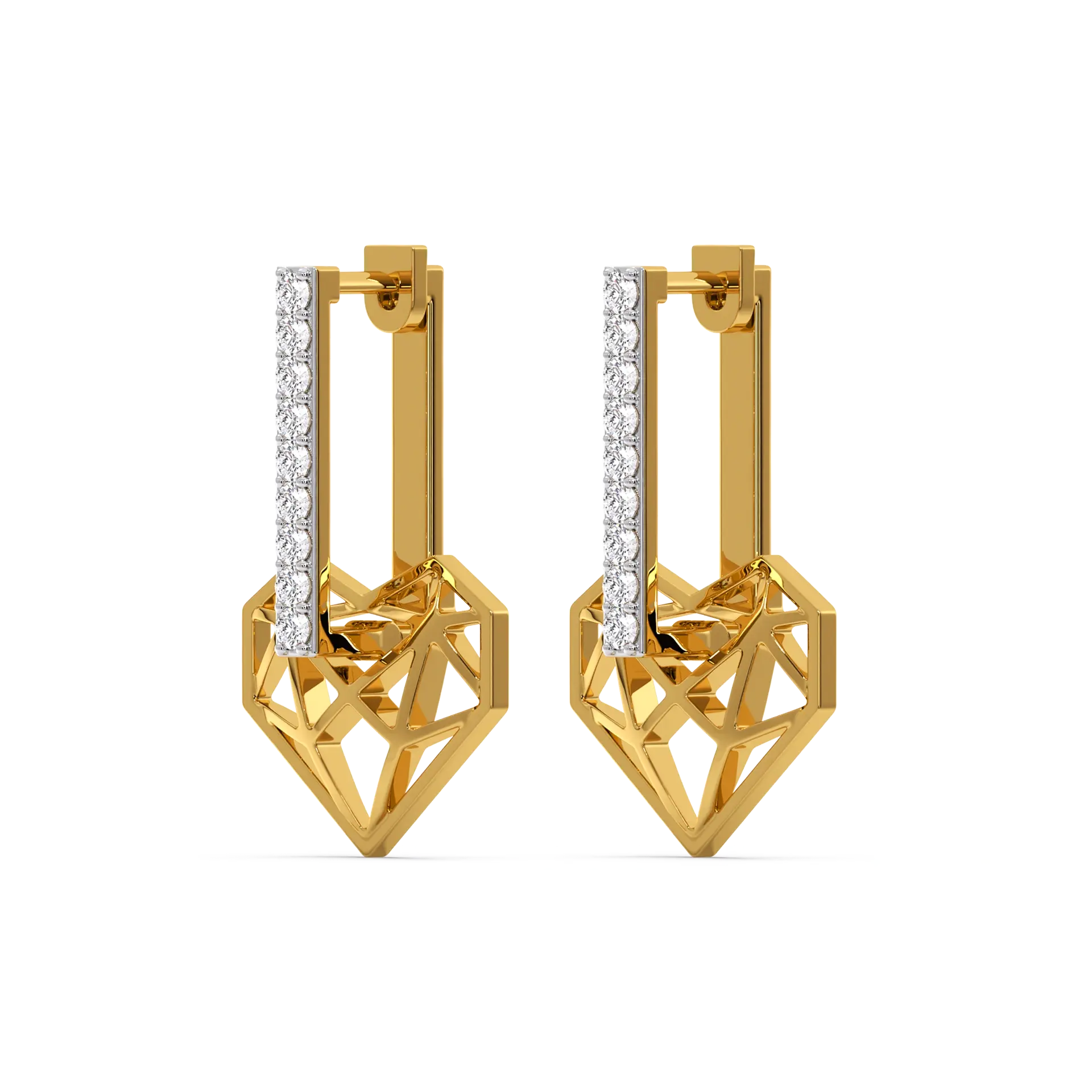 Heart Huggies - Lab Diamond Earrings