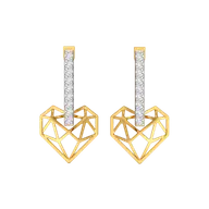 Heart Huggies - Lab Diamond Earrings thumbnail 4
