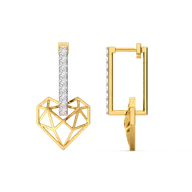 Heart Huggies - Lab Diamond Earrings thumbnail 5
