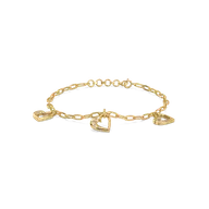 Hearts Unfold - Lab Diamond Charm Bracelet thumbnail 1