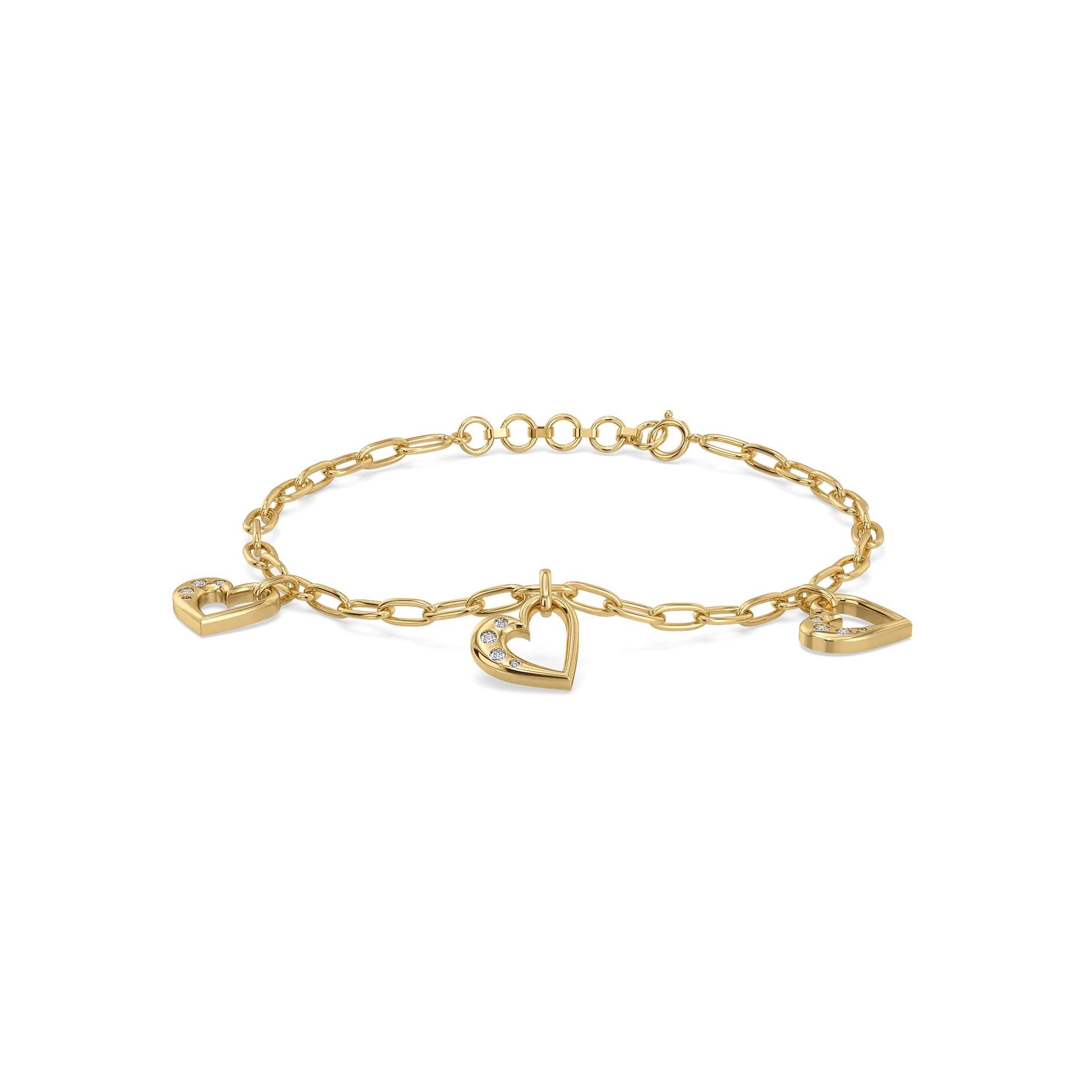 Hearts Unfold - Lab Diamond Charm Bracelet