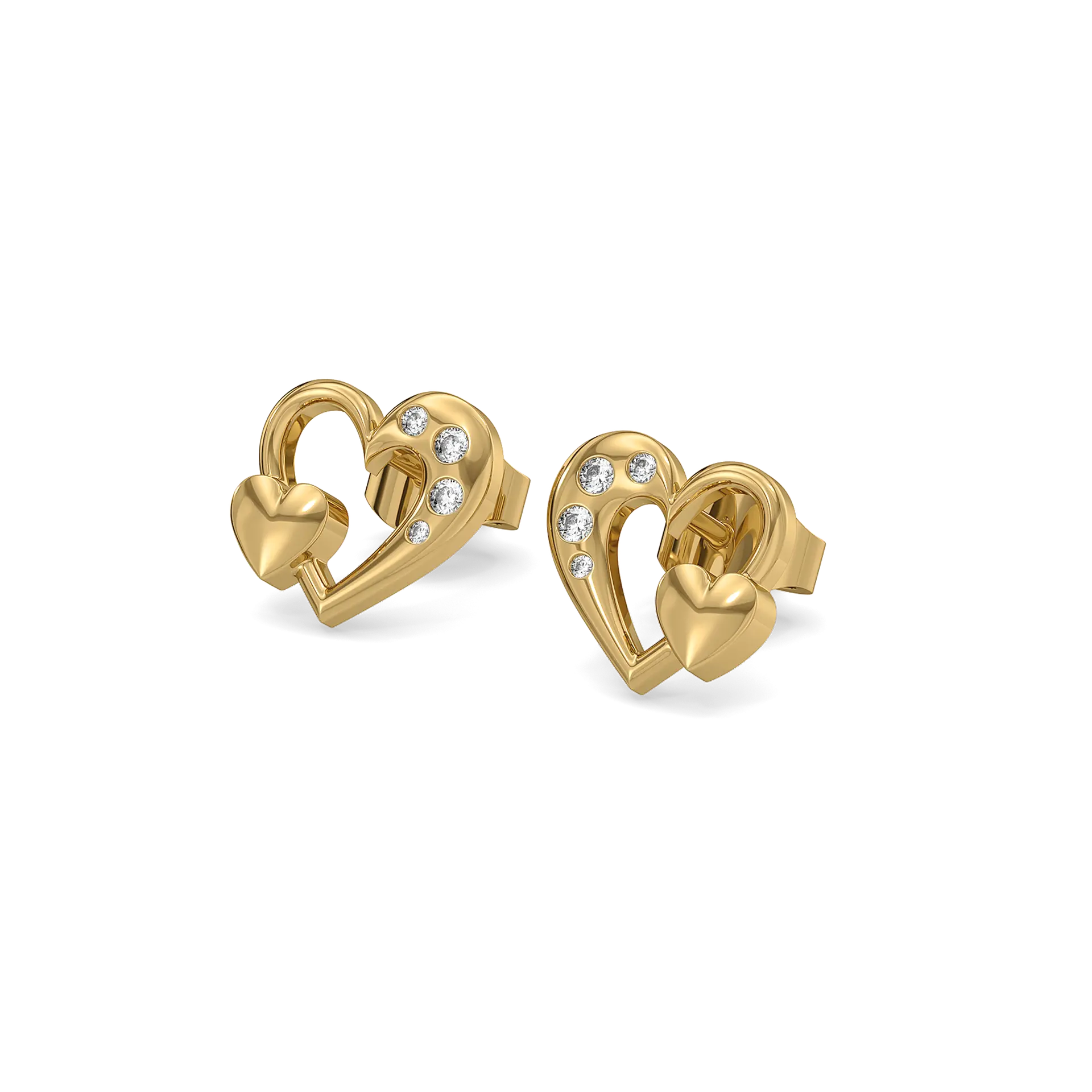 Hearts Unfold - Lab Diamond Stud Earrings — image 1