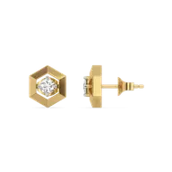 Hexa Solitaire - Lab Diamond Stud Earrings thumbnail 4