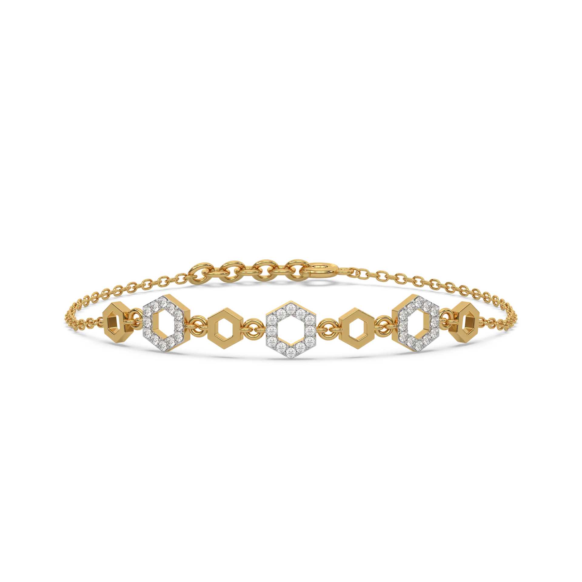 Hexagon Chic - Lab Diamond Bracelet — image 1