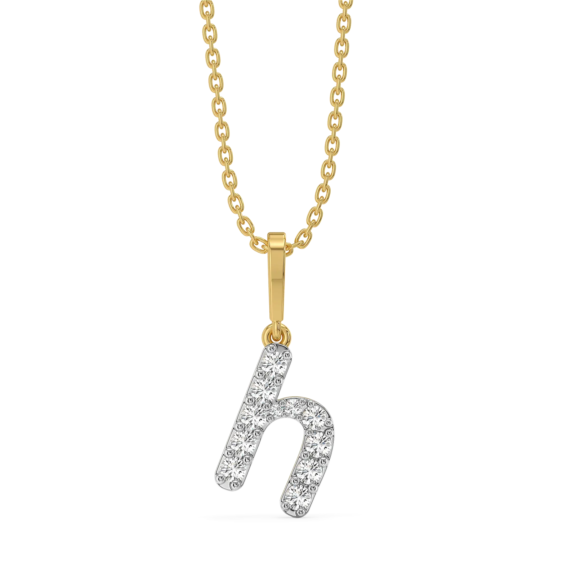 Hey There H - Lab Diamond Alphabet Pendant — image 1