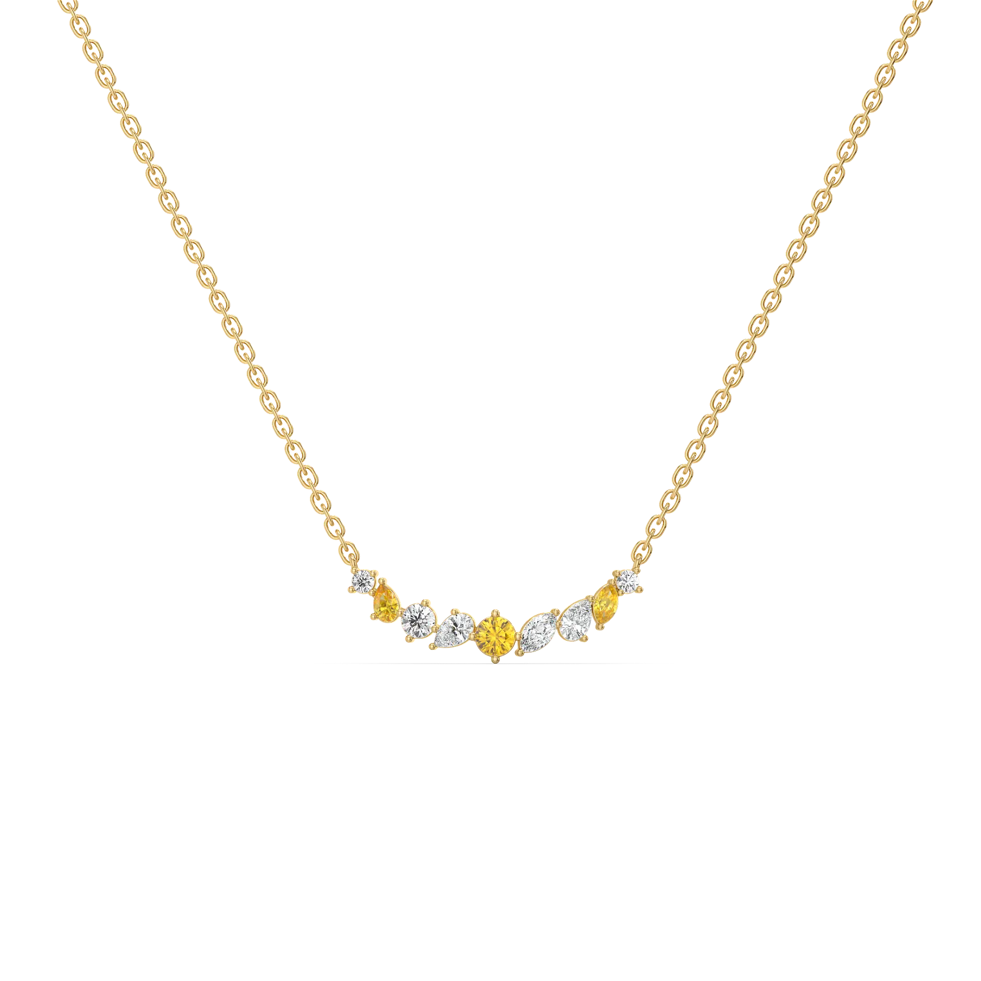 Honeyline - Lab Diamond and Citrine Necklace — image 1