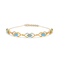 Icy Blue Enamel Geometric - 18kt Gold Vermeil Bracelet thumbnail 2
