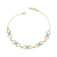 Icy Blue Enamel Geometric - 18kt Gold Vermeil Bracelet thumbnail 3