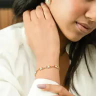 Icy Blue Enamel Geometric - 18kt Gold Vermeil Bracelet thumbnail 4