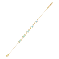 Icy Blue Enamel Geometric - 18kt Gold Vermeil Bracelet thumbnail 6