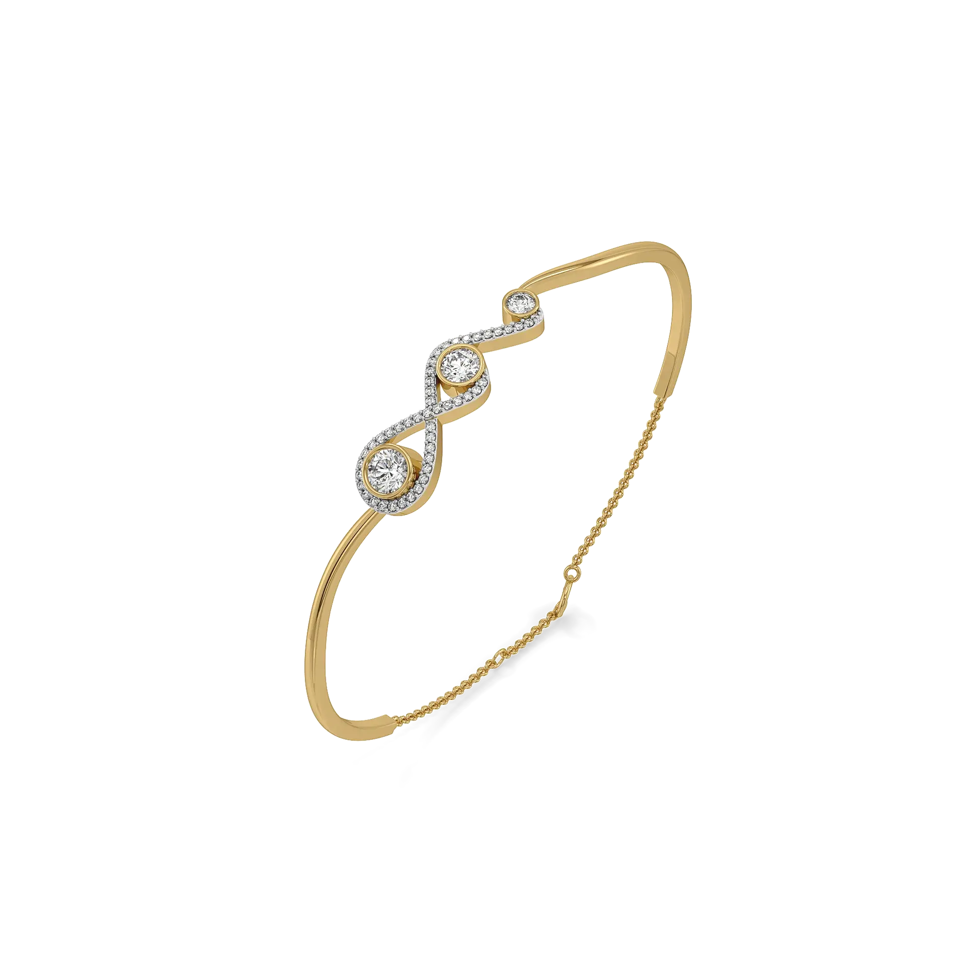 Infinity Knot Lab Grown Diamond Oval Bangle