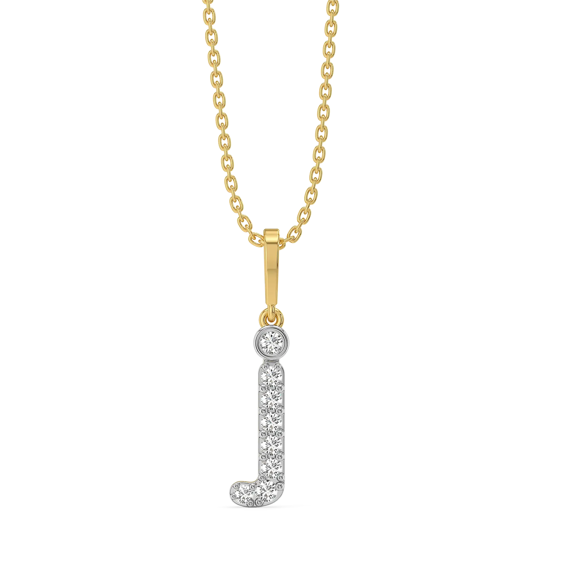 Jolly J - Lab Diamond Alphabet Pendant — image 1