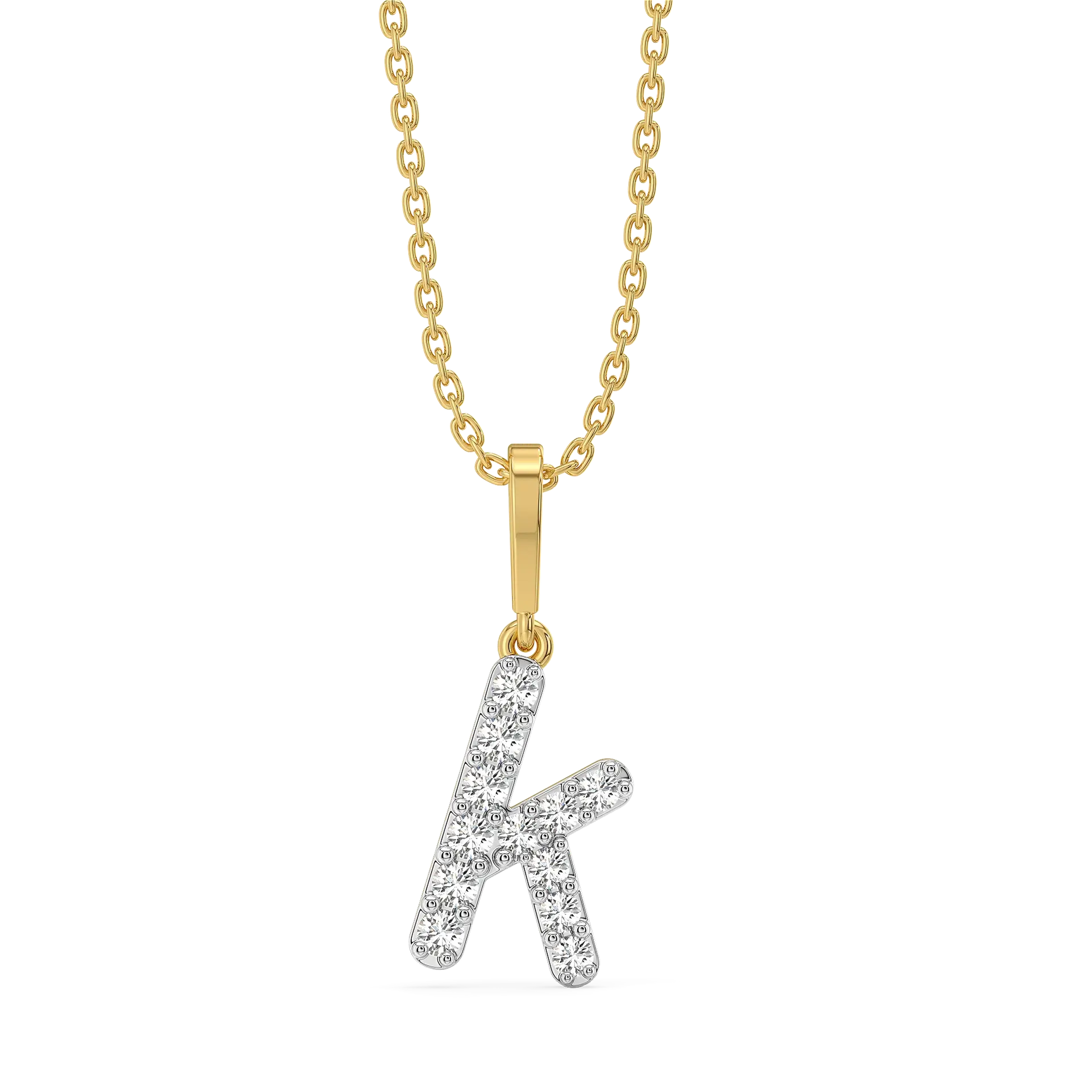 Keep Up K - Lab Diamond Alphabet Pendant — image 1
