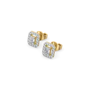 Lady in Emerald - Pure Gold Lab Diamond Solitaire Earrings thumbnail 1