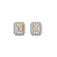 Lady in Emerald - Pure Gold Lab Diamond Solitaire Earrings thumbnail 2