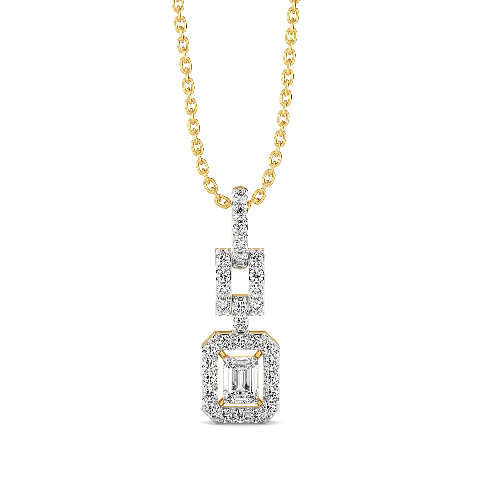 Lady in Emerald - Pure Gold Lab Diamond Solitaire Pendant — image 1
