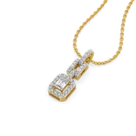 Lady in Emerald - Pure Gold Lab Diamond Solitaire Pendant thumbnail 3