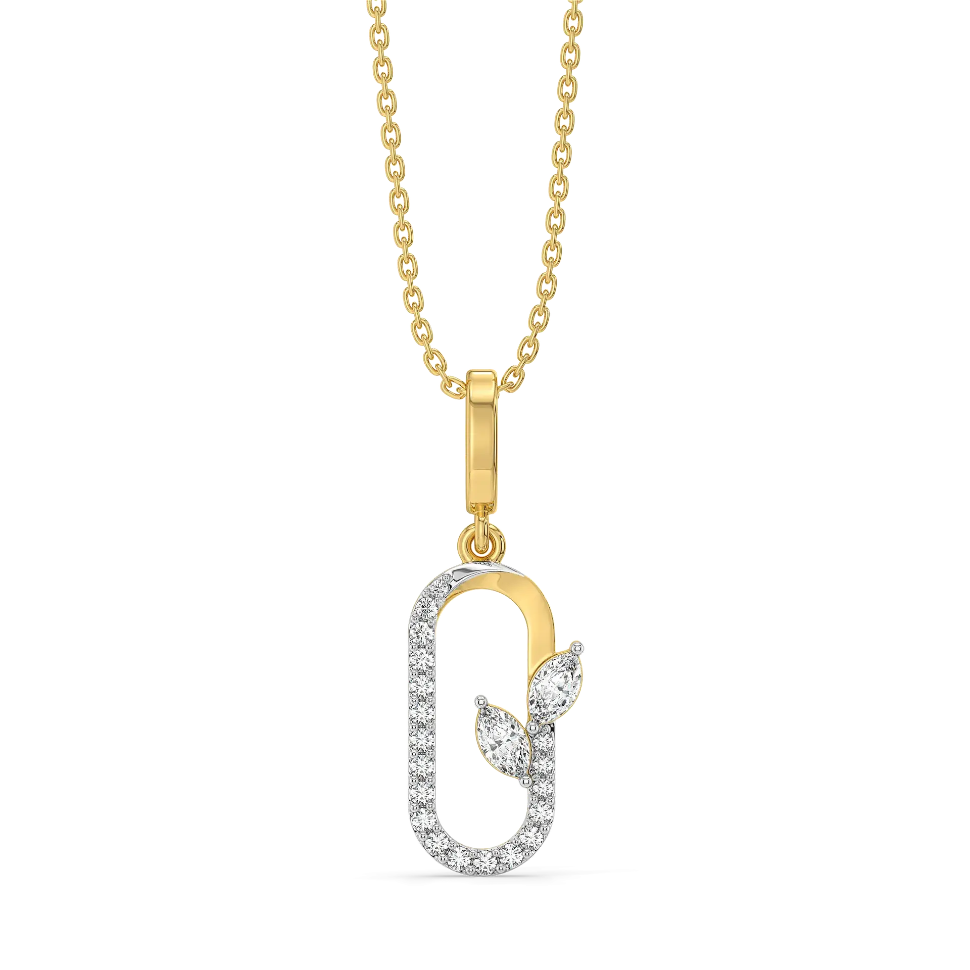 Leafline Marquise - Lab Diamond Pendant — image 1