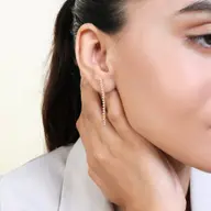 Line of Light - Lab Diamond Drop Earrings thumbnail 2