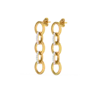 Link Chain - Lab Diamond Drop Earrings thumbnail 5