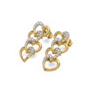Linked Heart - Lab Diamond Drop Earrings thumbnail 2