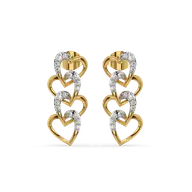 Linked Heart - Lab Diamond Drop Earrings thumbnail 3