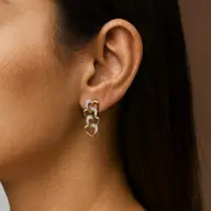 Linked Heart - Lab Diamond Drop Earrings thumbnail 4