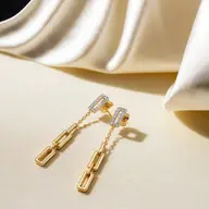 Linkin' It Up - Lab Diamond Drop Earrings thumbnail 3